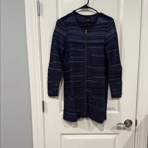 Nic+Zoe Navy Blue Knit Cardigan with Zipper
